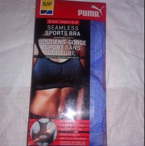 ❤2 BLUE PUMA SPORTS BRAS WITH REMOVALABLE PADDING